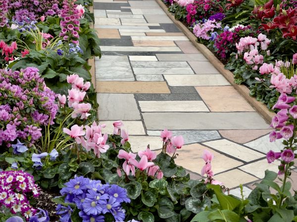 Garden Path Installation in Saratoga Springs