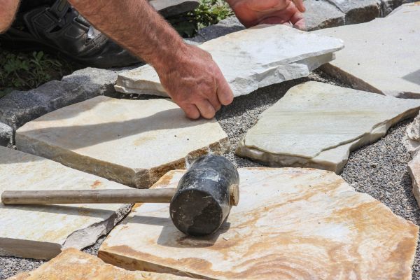 Stone Sidewalk Installation in Saratoga Springs